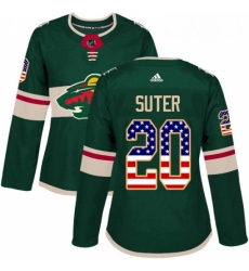 Womens Adidas Minnesota Wild 20 Ryan Suter Authentic Green USA Flag Fashion NHL Jersey Womens Adidas Minnesota Wild 20 Ryan Suter Authentic Green USA Flag Fashion NHL Jersey
