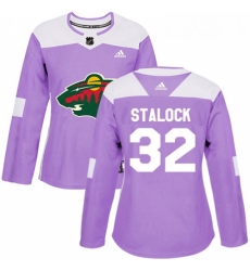 Womens Adidas Minnesota Wild 32 Alex Stalock Authentic Purple Fights Cancer Practice NHL Jersey Womens Adidas Minnesota Wild 32 Alex Stalock Authentic Purple Fights Cancer Practice NHL Jersey