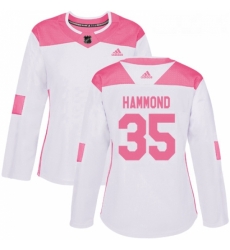 Womens Adidas Minnesota Wild 35 Andrew Hammond Authentic White Pink Fashion NHL Jersey Womens Adidas Minnesota Wild 35 Andrew Hammond Authentic White Pink Fashion NHL Jersey