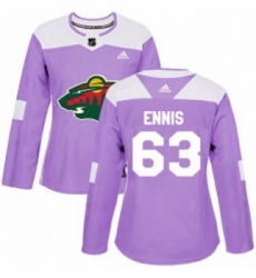 Womens Adidas Minnesota Wild 63 Tyler Ennis Authentic Purple Fights Cancer Practice NHL Jersey Womens Adidas Minnesota Wild 63 Tyler Ennis Authentic Purple Fights Cancer Practice NHL Jersey