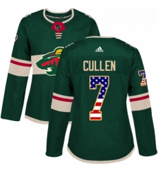 Womens Adidas Minnesota Wild 7 Matt Cullen Authentic Green USA Flag Fashion NHL Jersey Womens Adidas Minnesota Wild 7 Matt Cullen Authentic Green USA Flag Fashion NHL Jersey