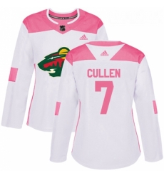 Womens Adidas Minnesota Wild 7 Matt Cullen Authentic WhitePink Fashion NHL Jersey Womens Adidas Minnesota Wild 7 Matt Cullen Authentic WhitePink Fashion NHL Jersey