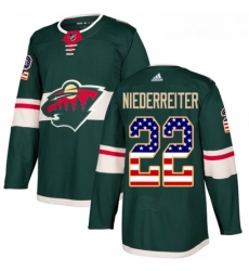 Youth Adidas Minnesota Wild 22 Nino Niederreiter Authentic Green USA Flag Fashion NHL Jersey Youth Adidas Minnesota Wild 22 Nino Niederreiter Authentic Green USA Flag Fashion NHL Jersey