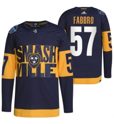 Men Nashville Predators 57 Dante Fabbro 2022 Navy Stadium Series Breakaway Player Stitched Jersey Men Nashville Predators 57 Dante Fabbro 2022 Navy Stadium Series Breakaway Player Stitched Jersey