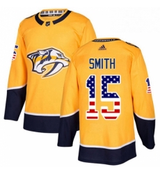 Mens Adidas Nashville Predators 15 Craig Smith Authentic Gold USA Flag FashionNHL Jersey Mens Adidas Nashville Predators 15 Craig Smith Authentic Gold USA Flag FashionNHL Jersey