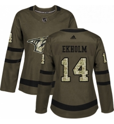 Womens Adidas Nashville Predators 14 Mattias Ekholm Authentic Green Salute to Service NHL Jersey Womens Adidas Nashville Predators 14 Mattias Ekholm Authentic Green Salute to Service NHL Jersey