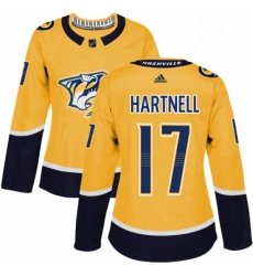 Womens Adidas Nashville Predators 17 Scott Hartnell Authentic Gold Home NHL Jersey Womens Adidas Nashville Predators 17 Scott Hartnell Authentic Gold Home NHL Jersey