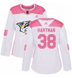 Womens Adidas Nashville Predators 38 Ryan Hartman Authentic White Pink Fashion NHL Jersey Womens Adidas Nashville Predators 38 Ryan Hartman Authentic White Pink Fashion NHL Jersey