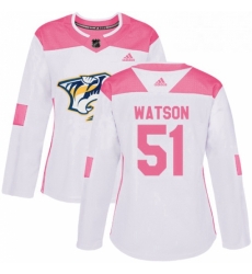 Womens Adidas Nashville Predators 51 Austin Watson Authentic WhitePink Fashion NHL Jersey Womens Adidas Nashville Predators 51 Austin Watson Authentic WhitePink Fashion NHL Jersey