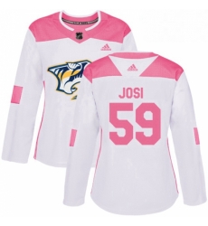 Womens Adidas Nashville Predators 59 Roman Josi Authentic WhitePink Fashion NHL Jersey Womens Adidas Nashville Predators 59 Roman Josi Authentic WhitePink Fashion NHL Jersey