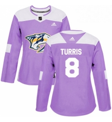 Womens Adidas Nashville Predators 8 Kyle Turris Authentic Purple Fights Cancer Practice NHL Jersey Womens Adidas Nashville Predators 8 Kyle Turris Authentic Purple Fights Cancer Practice NHL Jersey