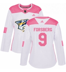 Womens Adidas Nashville Predators 9 Filip Forsberg Authentic WhitePink Fashion NHL Jersey Womens Adidas Nashville Predators 9 Filip Forsberg Authentic WhitePink Fashion NHL Jersey