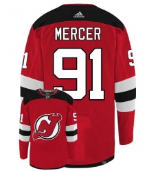 Men New Jersey Devils Dawson Mercer #91 Adidas Red Authentic NHL Hockey Jersey Men New Jersey Devils Dawson Mercer #91 Adidas Red Authentic NHL Hockey Jersey