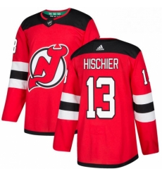 Mens Adidas New Jersey Devils 13 Nico Hischier Authentic Red Home NHL Jersey Mens Adidas New Jersey Devils 13 Nico Hischier Authentic Red Home NHL Jersey