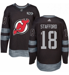 Mens Adidas New Jersey Devils 18 Drew Stafford Authentic Black 1917 2017 100th Anniversary NHL Jersey Mens Adidas New Jersey Devils 18 Drew Stafford Authentic Black 1917 2017 100th Anniversary NHL Jersey
