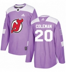 Mens Adidas New Jersey Devils 20 Blake Coleman Authentic Purple Fights Cancer Practice NHL Jersey Mens Adidas New Jersey Devils 20 Blake Coleman Authentic Purple Fights Cancer Practice NHL Jersey