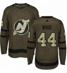 Mens Adidas New Jersey Devils 44 Miles Wood Authentic Green Salute to Service NHL Jersey Mens Adidas New Jersey Devils 44 Miles Wood Authentic Green Salute to Service NHL Jersey