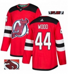 Mens Adidas New Jersey Devils 44 Miles Wood Authentic Red Fashion Gold NHL Jersey Mens Adidas New Jersey Devils 44 Miles Wood Authentic Red Fashion Gold NHL Jersey