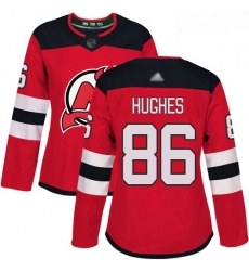 Devils #86 Jack Hughes Red Home Authentic Women Stitched Hockey Jersey Devils #86 Jack Hughes Red Home Authentic Women Stitched Hockey Jersey