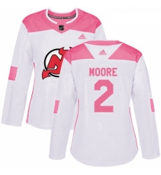 Womens Adidas New Jersey Devils 2 John Moore Authentic WhitePink Fashion NHL Jersey Womens Adidas New Jersey Devils 2 John Moore Authentic WhitePink Fashion NHL Jersey