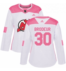 Womens Adidas New Jersey Devils 30 Martin Brodeur Authentic WhitePink Fashion NHL Jersey Womens Adidas New Jersey Devils 30 Martin Brodeur Authentic WhitePink Fashion NHL Jersey