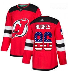 Devils #86 Jack Hughes Red Home Authentic USA Flag Stitched Youth Hockey Jersey Devils #86 Jack Hughes Red Home Authentic USA Flag Stitched Youth Hockey Jersey