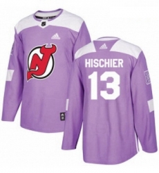 Youth Adidas New Jersey Devils 13 Nico Hischier Authentic Purple Fights Cancer Practice NHL Jersey Youth Adidas New Jersey Devils 13 Nico Hischier Authentic Purple Fights Cancer Practice NHL Jersey