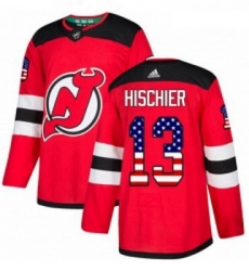 Youth Adidas New Jersey Devils 13 Nico Hischier Authentic Red USA Flag Fashion NHL Jersey Youth Adidas New Jersey Devils 13 Nico Hischier Authentic Red USA Flag Fashion NHL Jersey