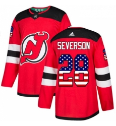 Youth Adidas New Jersey Devils 28 Damon Severson Authentic Red USA Flag Fashion NHL Jersey Youth Adidas New Jersey Devils 28 Damon Severson Authentic Red USA Flag Fashion NHL Jersey