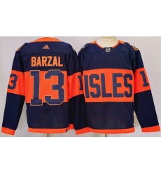 Men New York Islanders 13 Mathew Barzal Navy 2024 With Stadium Series Patch Stitched Jersey Men New York Islanders 13 Mathew Barzal Navy 2024 With Stadium Series Patch Stitched Jersey