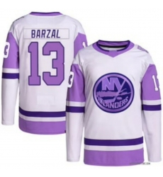 Mens Adidas New York Islanders 13 Mathew Barzal White Purple NHL Jersey Mens Adidas New York Islanders 13 Mathew Barzal White Purple NHL Jersey