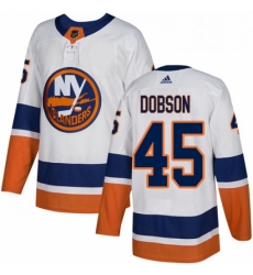 Mens Adidas New York Islanders 45 Noah Dobson Authentic White Away NHL Jersey Mens Adidas New York Islanders 45 Noah Dobson Authentic White Away NHL Jersey
