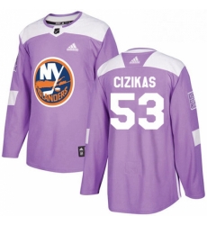 Mens Adidas New York Islanders 53 Casey Cizikas Authentic Purple Fights Cancer Practice NHL Jersey Mens Adidas New York Islanders 53 Casey Cizikas Authentic Purple Fights Cancer Practice NHL Jersey