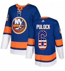 Mens Adidas New York Islanders 6 Ryan Pulock Authentic Royal Blue USA Flag Fashion NHL Jersey Mens Adidas New York Islanders 6 Ryan Pulock Authentic Royal Blue USA Flag Fashion NHL Jersey