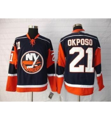 New York Islanders 21 Kyle Okposo Dark blue jersey New York Islanders 21 Kyle Okposo Dark blue jersey