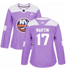 Womens Adidas New York Islanders 17 Matt Martin Authentic Purple Fights Cancer Practice NHL Jersey Womens Adidas New York Islanders 17 Matt Martin Authentic Purple Fights Cancer Practice NHL Jersey