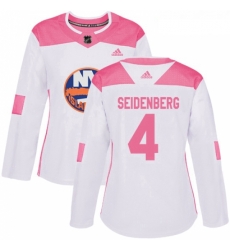 Womens Adidas New York Islanders 4 Dennis Seidenberg Authentic WhitePink Fashion NHL Jersey Womens Adidas New York Islanders 4 Dennis Seidenberg Authentic WhitePink Fashion NHL Jersey