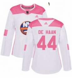 Womens Adidas New York Islanders 44 Calvin de Haan Authentic WhitePink Fashion NHL Jersey Womens Adidas New York Islanders 44 Calvin de Haan Authentic WhitePink Fashion NHL Jersey