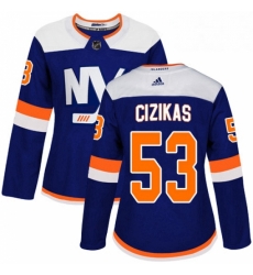 Womens Adidas New York Islanders 53 Casey Cizikas Premier Blue Alternate NHL Jersey Womens Adidas New York Islanders 53 Casey Cizikas Premier Blue Alternate NHL Jersey
