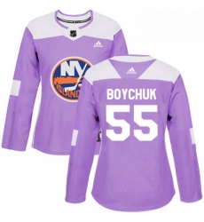 Womens Adidas New York Islanders 55 Johnny Boychuk Authentic Purple Fights Cancer Practice NHL Jersey Womens Adidas New York Islanders 55 Johnny Boychuk Authentic Purple Fights Cancer Practice NHL Jersey