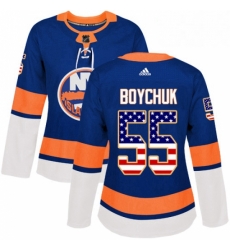 Womens Adidas New York Islanders 55 Johnny Boychuk Authentic Royal Blue USA Flag Fashion NHL Jersey Womens Adidas New York Islanders 55 Johnny Boychuk Authentic Royal Blue USA Flag Fashion NHL Jersey