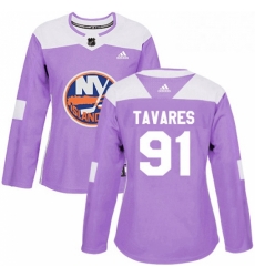 Womens Adidas New York Islanders 91 John Tavares Authentic Purple Fights Cancer Practice NHL Jersey Womens Adidas New York Islanders 91 John Tavares Authentic Purple Fights Cancer Practice NHL Jersey