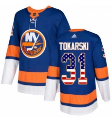Youth Adidas New York Islanders 31 Dustin Tokarski Authentic Royal Blue USA Flag Fashion NHL Jersey Youth Adidas New York Islanders 31 Dustin Tokarski Authentic Royal Blue USA Flag Fashion NHL Jersey