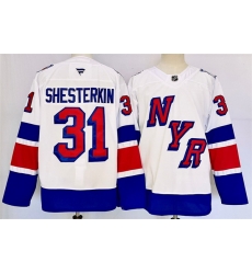 Men New York Rangers 31 Igor Shesterkin White 2024 25 Stadium Series Stitched Jersey Men New York Rangers 31 Igor Shesterkin White 2024 25 Stadium Series Stitched Jersey
