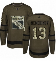 Mens Adidas New York Rangers 13 Sergei Nemchinov Premier Green Salute to Service NHL Jersey Mens Adidas New York Rangers 13 Sergei Nemchinov Premier Green Salute to Service NHL Jersey