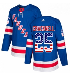 Mens Adidas New York Rangers 25 Adam Cracknell Authentic Royal Blue USA Flag Fashion NHL Jersey Mens Adidas New York Rangers 25 Adam Cracknell Authentic Royal Blue USA Flag Fashion NHL Jersey