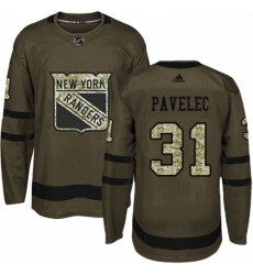 Mens Adidas New York Rangers 31 Ondrej Pavelec Premier Green Salute to Service NHL Jersey Mens Adidas New York Rangers 31 Ondrej Pavelec Premier Green Salute to Service NHL Jersey