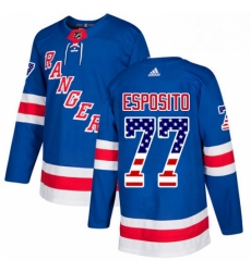 Mens Adidas New York Rangers 77 Phil Esposito Authentic Royal Blue USA Flag Fashion NHL Jersey Mens Adidas New York Rangers 77 Phil Esposito Authentic Royal Blue USA Flag Fashion NHL Jersey