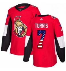 Mens Adidas Ottawa Senators 7 Kyle Turris Authentic Red USA Flag Fashion NHL Jersey Mens Adidas Ottawa Senators 7 Kyle Turris Authentic Red USA Flag Fashion NHL Jersey