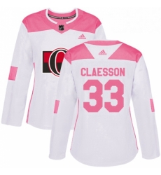 Womens Adidas Ottawa Senators 33 Fredrik Claesson Authentic WhitePink Fashion NHL Jersey Womens Adidas Ottawa Senators 33 Fredrik Claesson Authentic WhitePink Fashion NHL Jersey
